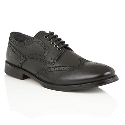 Frank Wright Black Leather 'Merc' brogue derby shoes